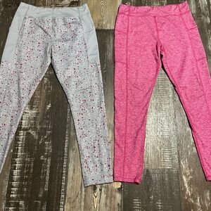 Athletic Works Girls' Leggings - Hot Pink & Light Gray with Pink Speckle